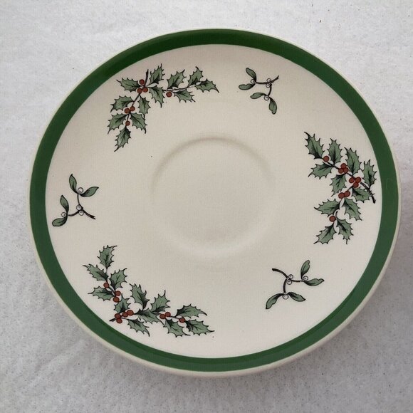 Spode Christmas Tree Tea Cup Saucer Set S3324 Green Trim Replacement Holiday - Picture 3 of 12